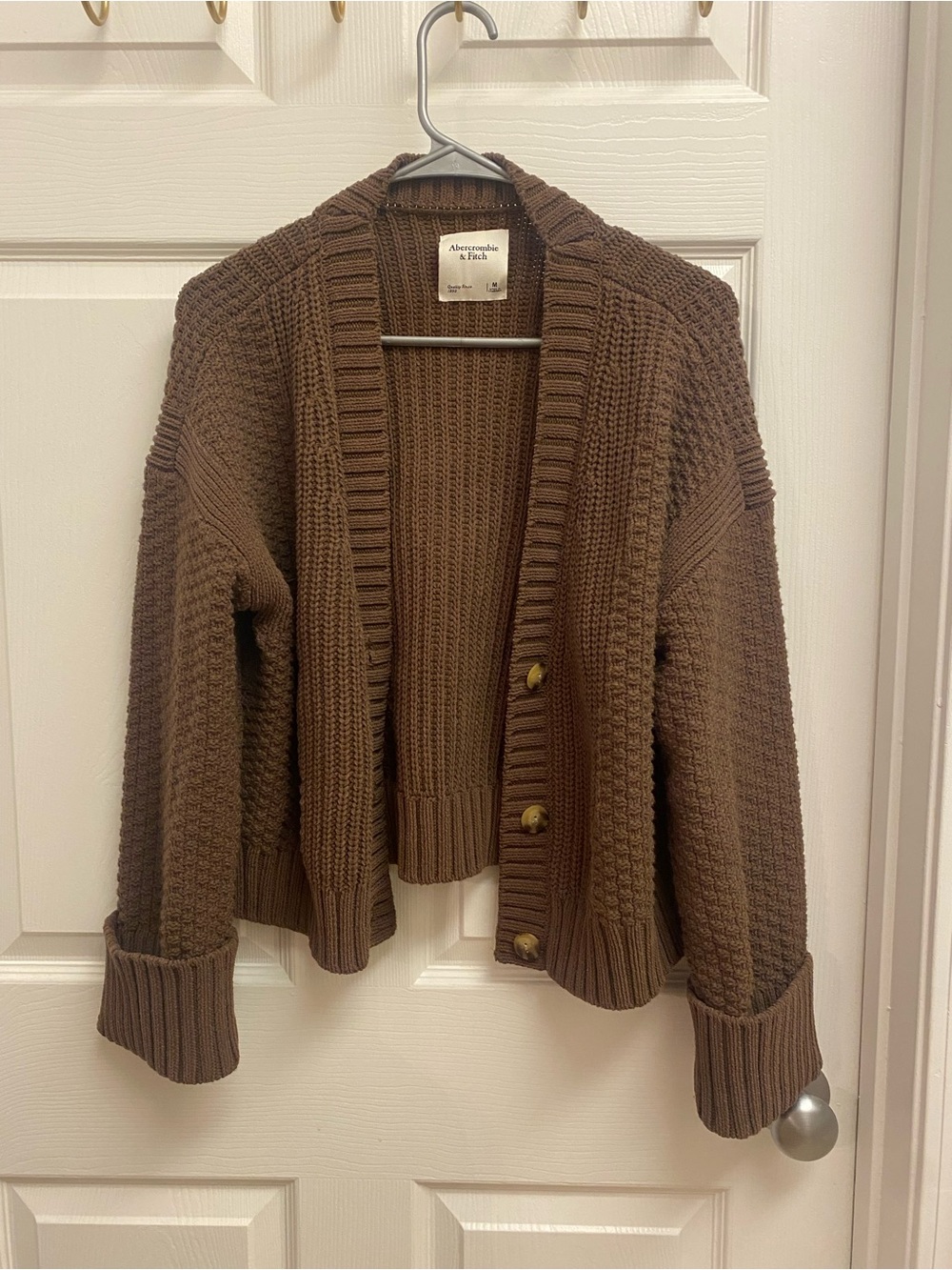 Abercrombie & Fitch Chocolate Brown Ribbed Button Cardigan